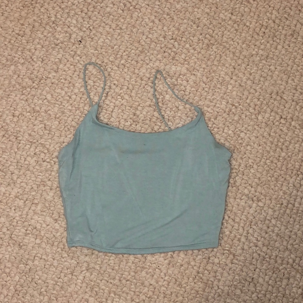 Baby blue crop top from garage